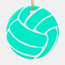 Volleyball W/Name Ornament  Turquoise