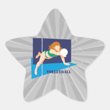 volleyball womens girls star stickers