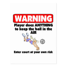 VolleyChick Warning Post Card