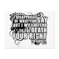 Voltaire Quote (B&W) Post Card