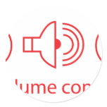 Volume Control - Disc Jockey Music Audio DJ Round Stickers
