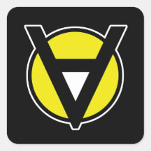 Voluntaryist Sticker with White Centre Square Cut
