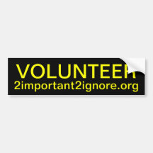 VOLUNTEER bumper sticker
