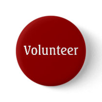 Volunteer Button - White on Red