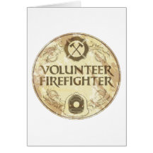 Volunteer Firefighter Grunge Cards
