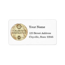 Volunteer Firefighter Grunge Custom Address Labels
