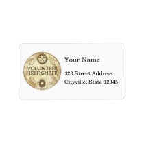 Volunteer Firefighter Grunge Custom Address Labels