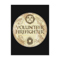 Volunteer Firefighter Grunge Postcards