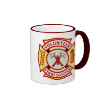 Volunteer Firefighter Maltese Cross Coffee Mugs