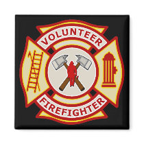 Volunteer Firefighter Maltese Cross Magnet