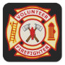 Volunteer Firefighter Maltese Cross Square Stickers