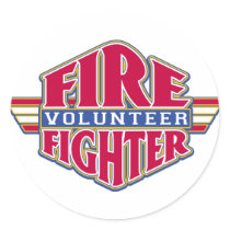 Volunteer Firefighter Round Sticker