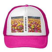 VOLUNTEER Hats Pink Trucker's Hat Tulips