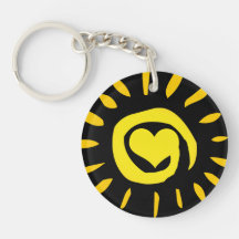 Volunteers shine from the heart light up the world round acrylic keychain