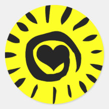 Volunteers shine from the heart light up the world round sticker