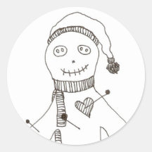 Voodoo Pincushion Round Sticker