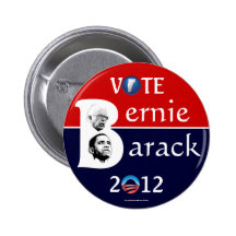 Vote Bernie Sanders and Barack Obama in 2012 polit Pinback Buttons