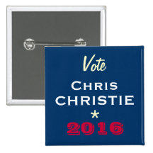Vote Chris CHRISTIE 2016 Campaign Button (Square)