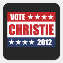 VOTE CHRISTIE 2012 SIGN SQUARE STICKER