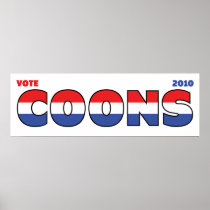 Vote Coons 2010 Elections Red White and Blue Poster