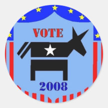 VOTE DEMOCRAT IN 2008 STICKERS POLITICS