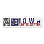 Vote Democrat in 2010 – Vintage Iowa bumper stickers