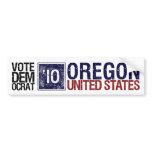 Vote Democrat in 2010 – Vintage Oregon bumper stickers