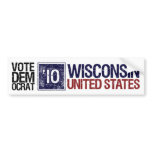 Vote Democrat in 2010 – Vintage Wisconsin bumper stickers