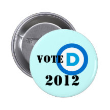 Vote Democratic 2012 Button