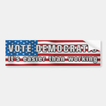 Vote Democratic Anti Obama Bumpersticker Bumper Stickers