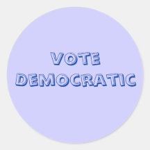Vote Democratic Round Sticker