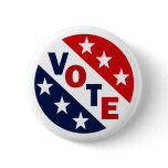 VOTE - DIAGONAL STARS DESIGN PINBACK BUTTON