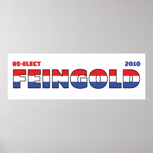 Vote Feingold 2010 Elections Red White and Blue Print