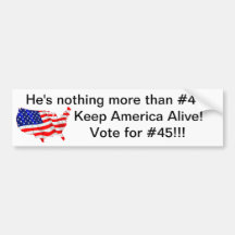 Vote for #45 bumper sticker