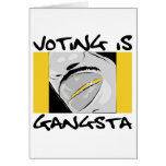 vote gangsta white greeting cards