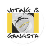 vote gangsta white sticker