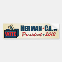 Vote Herman Caïn pour le président Adhésif Pour Voiture