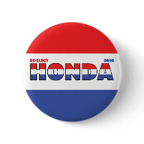 Vote Honda 2010 Elections Red White and Blue Pinback Button