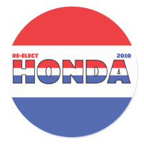 Vote Honda 2010 Elections Red White and Blue Sticker