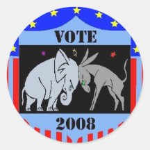 VOTE IN 2008 STICKERS REPUBLICAN DEMOCRAT POLITICS