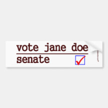 "Vote jane Doe" Senate Bumper Bumper Sticker