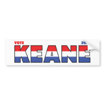Vote Keane 2010 Elections Red White and Blue Bumper Sticker