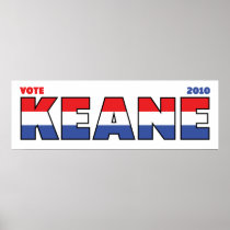 Vote Keane 2010 Elections Red White and Blue Posters