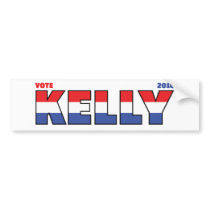 Vote Kelly 2010 Elections Red White and Blue Bumper Stickers