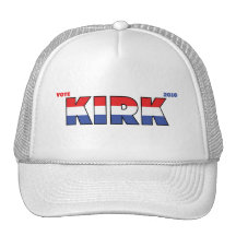 Vote Kirk 2010 Elections Red White and Blue Mesh Hats