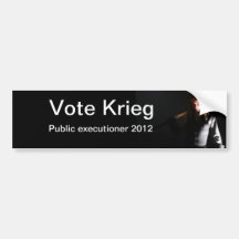 Vote Krieg 2012 Political Satire Bumper Sticker