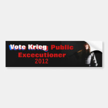 Vote Krieg Patriotic Political Bumper Sticker