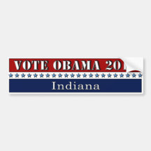 Vote Obama 2012 Indiana - bumper sticker