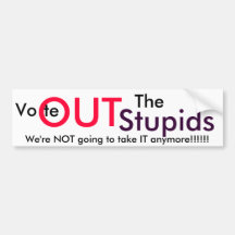 Vote OUT The Stupids - Customized Bumper Sticker