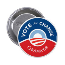 Vote pour le bouton d'Obama de changement Badges Avec Agrafe